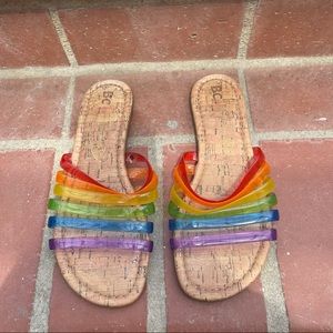 Rainbow flat sandals